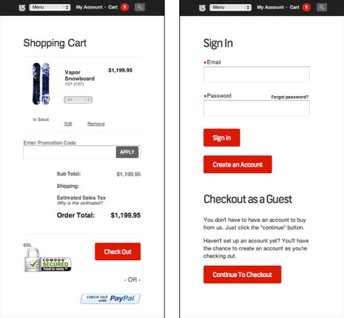 Easy Mobile eCommerce Check Out