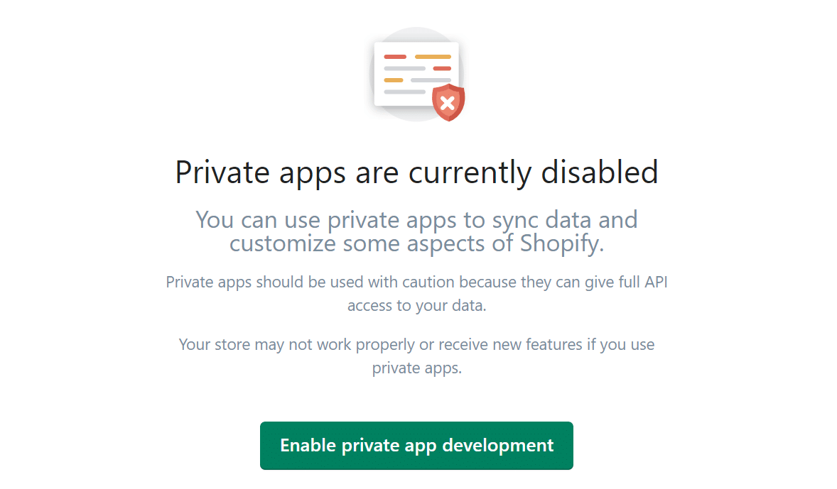 Enable private app development