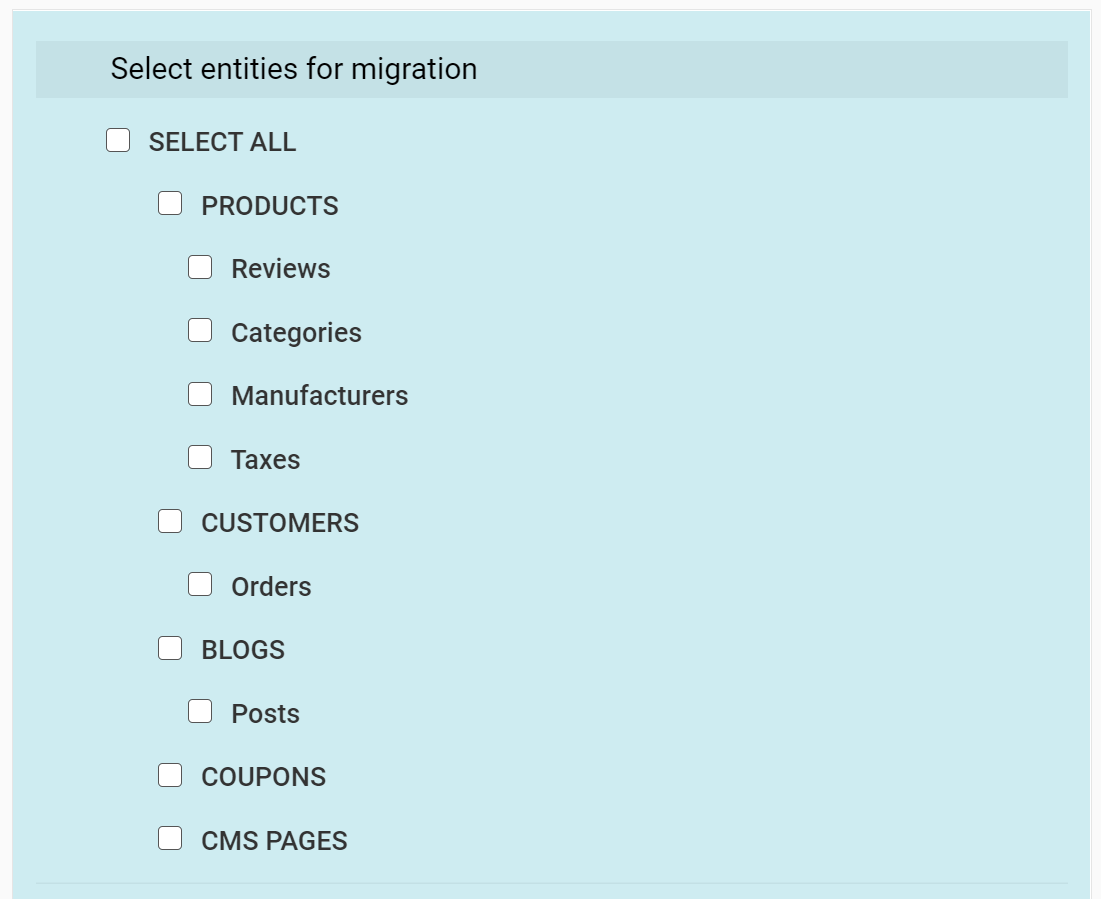 Entities migration 