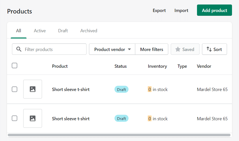 import or export your product list