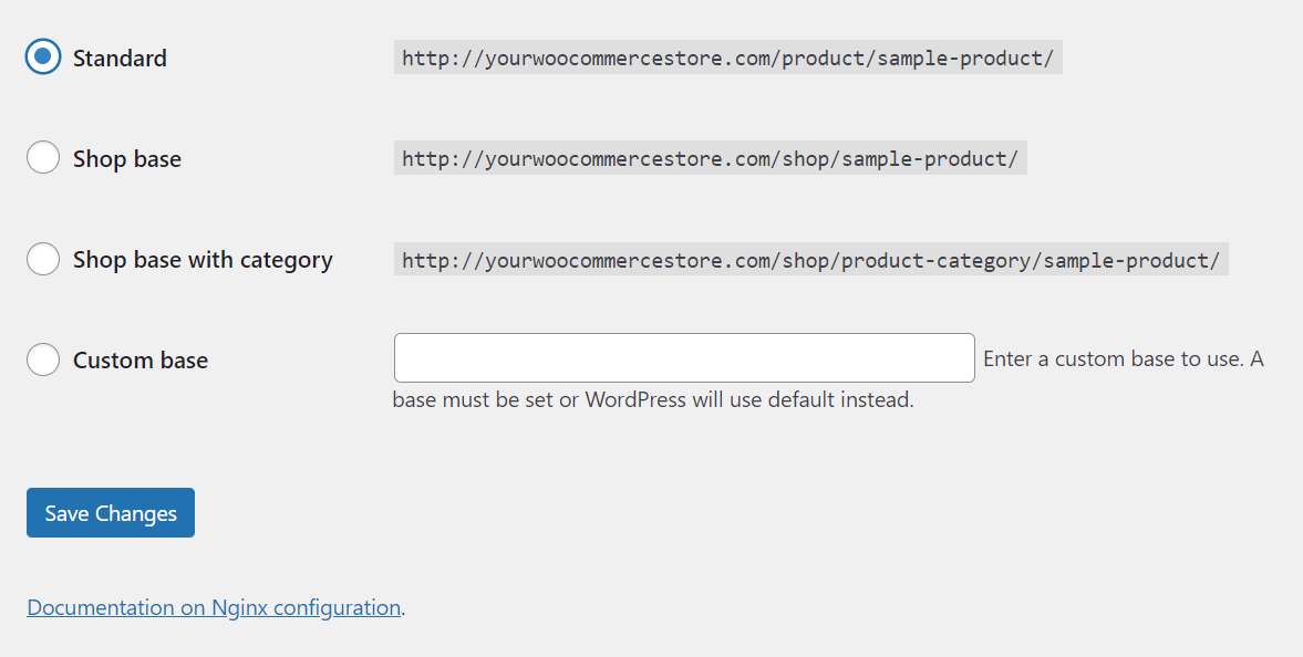 WooCommerce permalink 