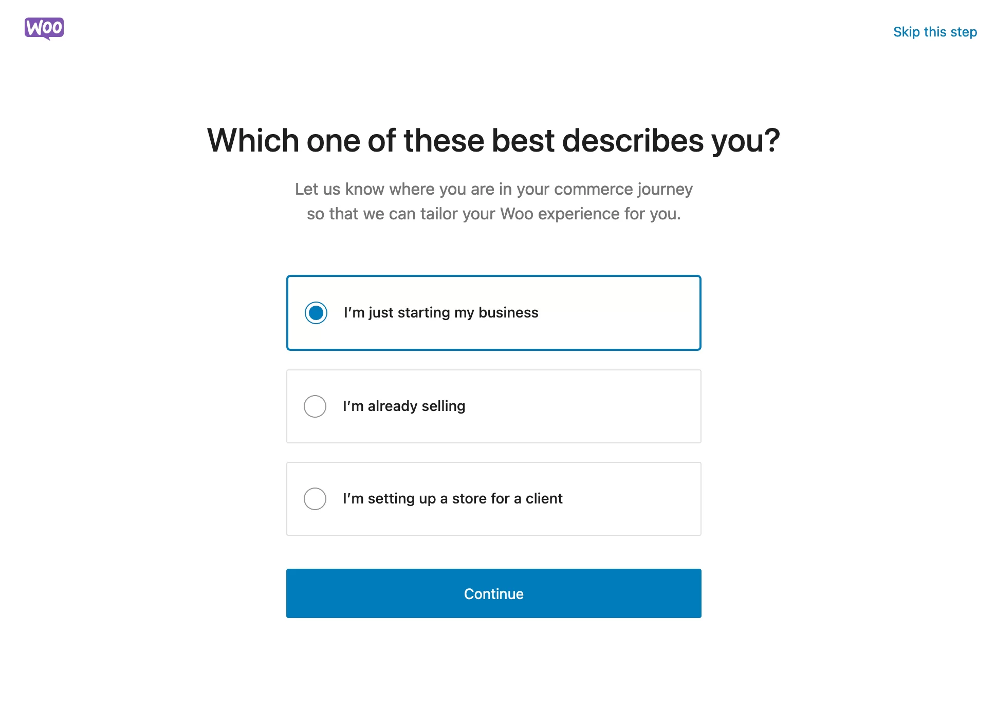 WooCommerce business stage 