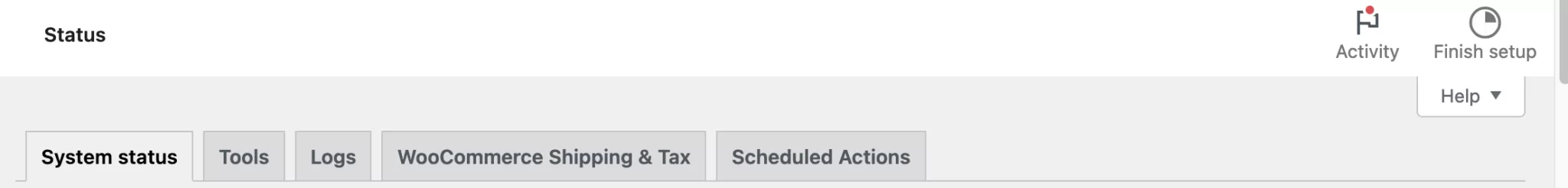 WooCommerce status menu 