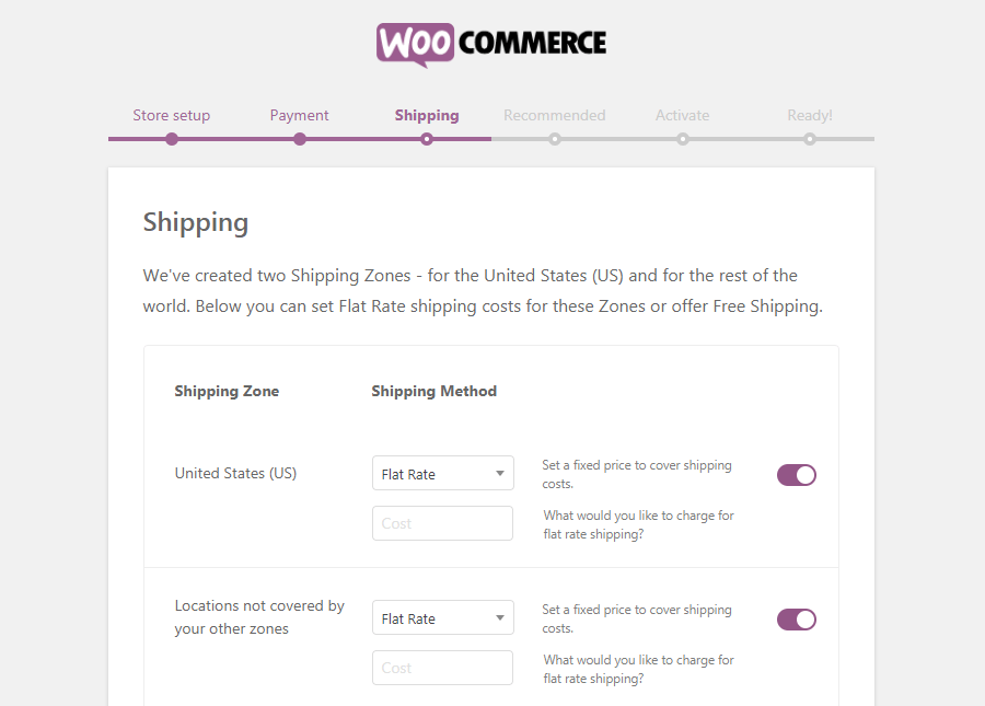 Shipping of WooCommerce 