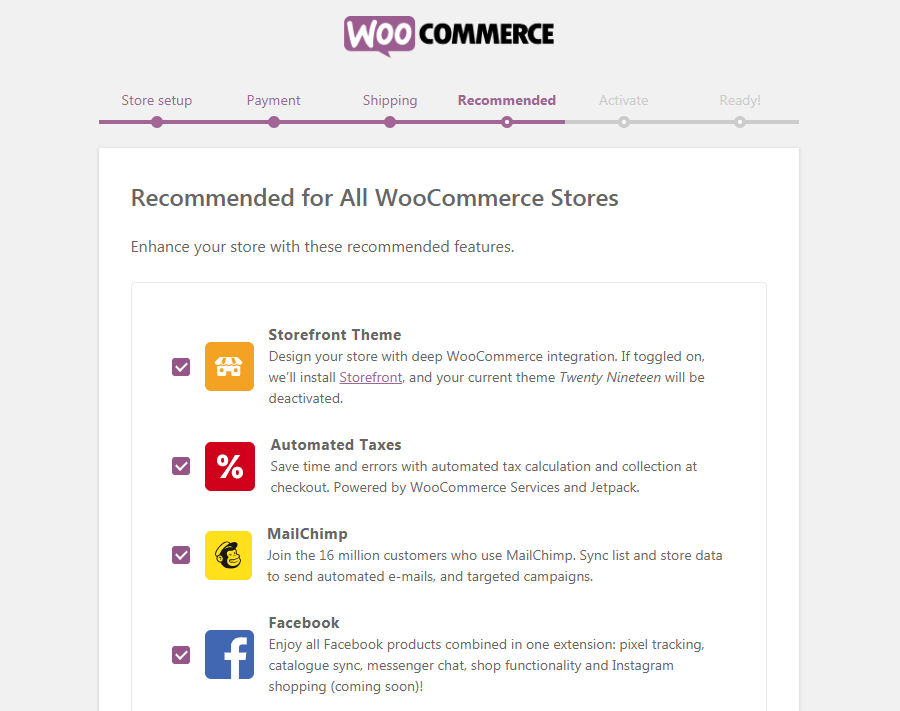 Select the Recommended Extensions 