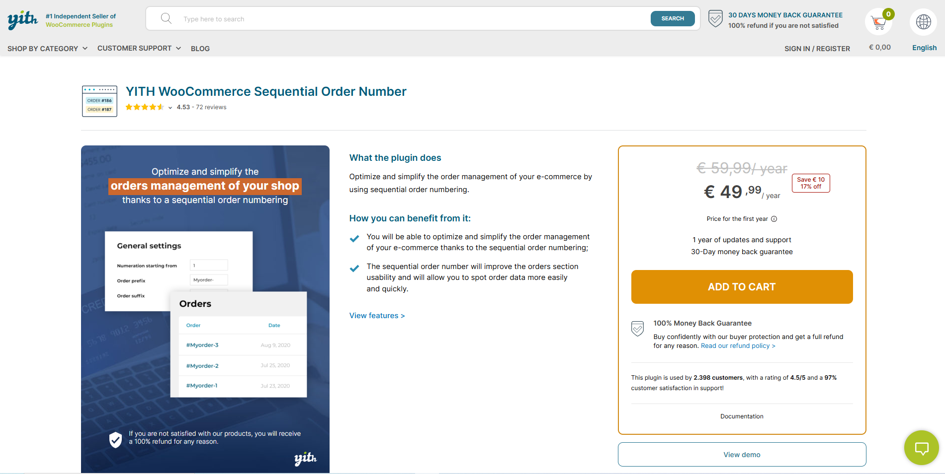 YITH WooCommerce Sequential Order Number 