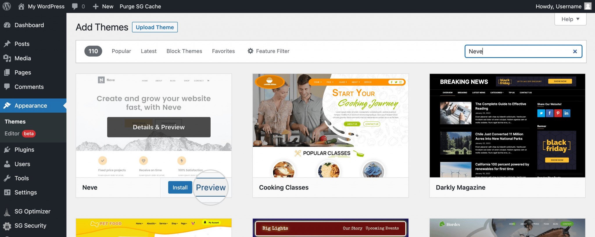 preview theme 