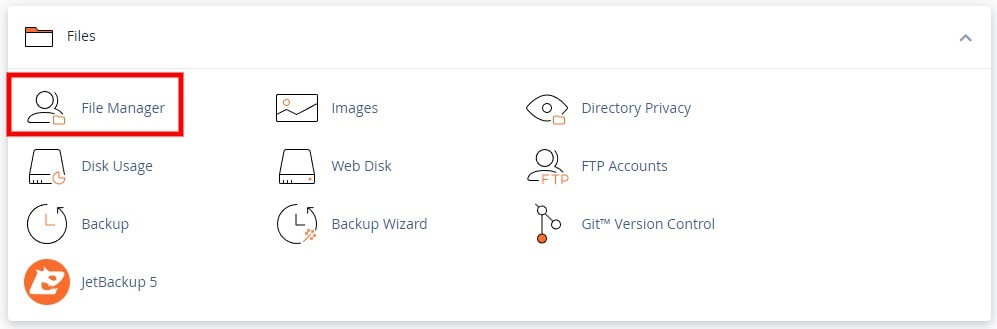 File manager disable directory browsing in WordPress 