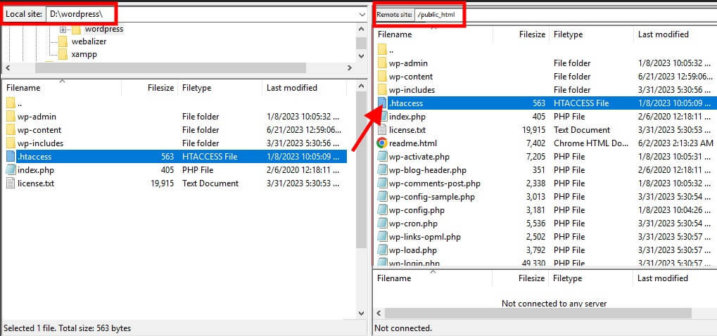 move htaccess to remote site disable directory browing in WordPress 
