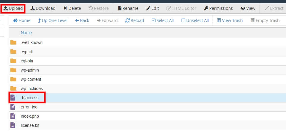 upload htaccess file disable directory browsng in WordPress 