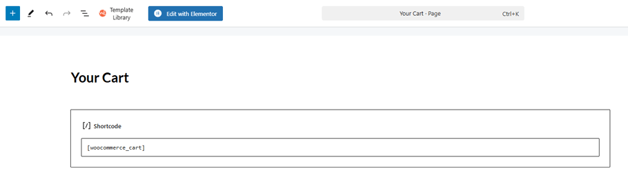 cart page shortcode 