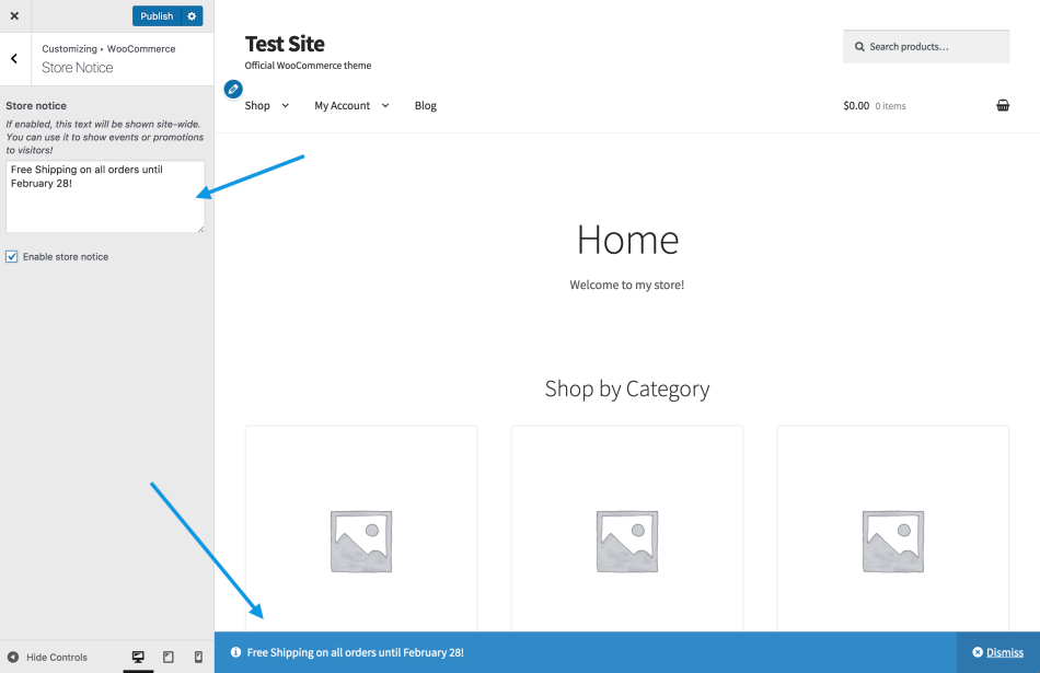 WooCommerce shop page 