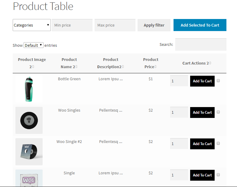 woocommerce shop page