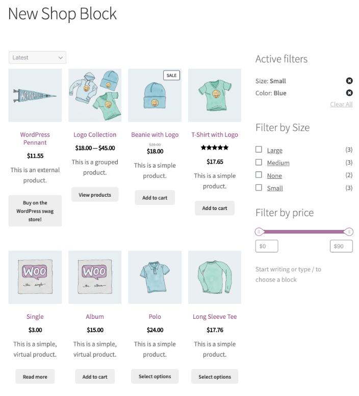 woocommerce shop page 