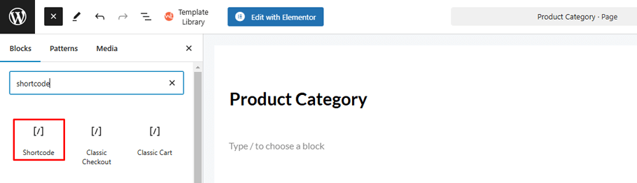 search shortcode 