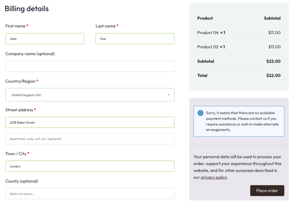 woocommerce shortcode checkout 