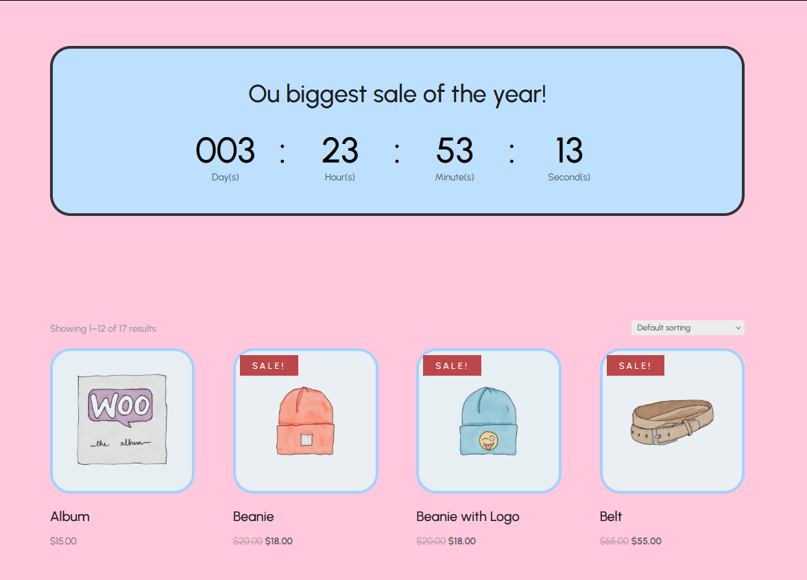 WooCommerce shop page builder