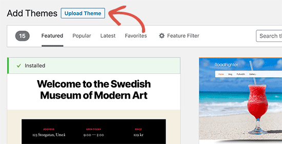 upload theme