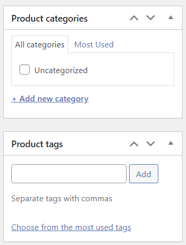 wordpress products category tag 