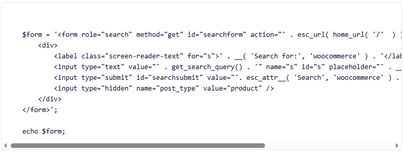 WooCommerce site search