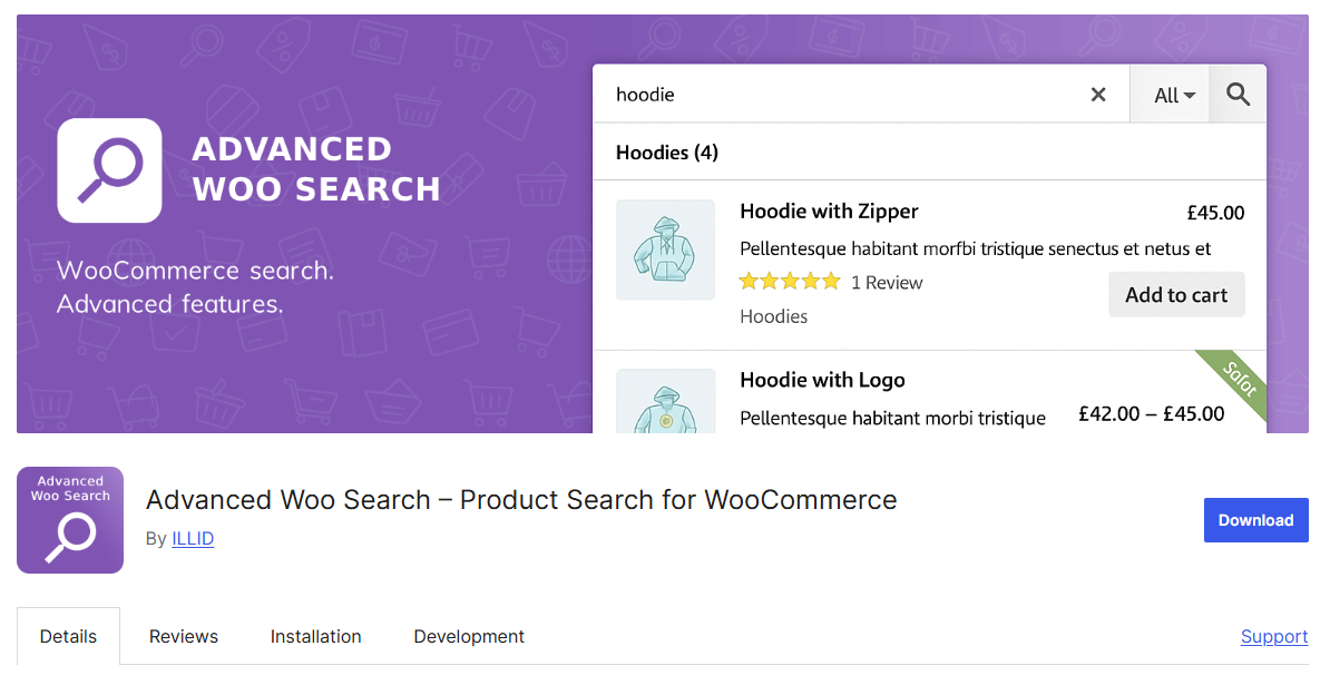 WooCommerce site search