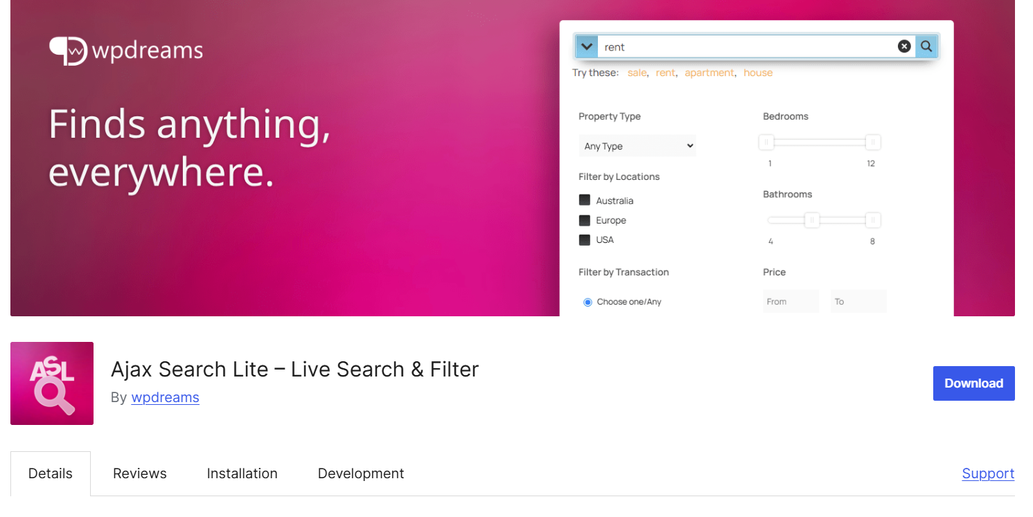 Ajax Search Lite (Freemium)