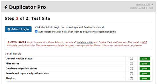 migrate WordPress site to new domain