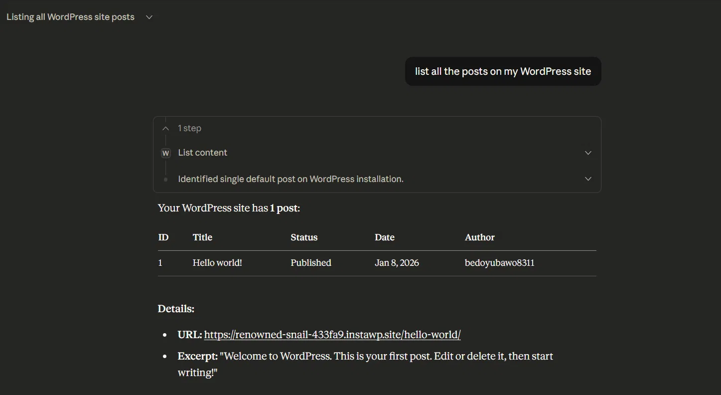 Claude Connector WordPress