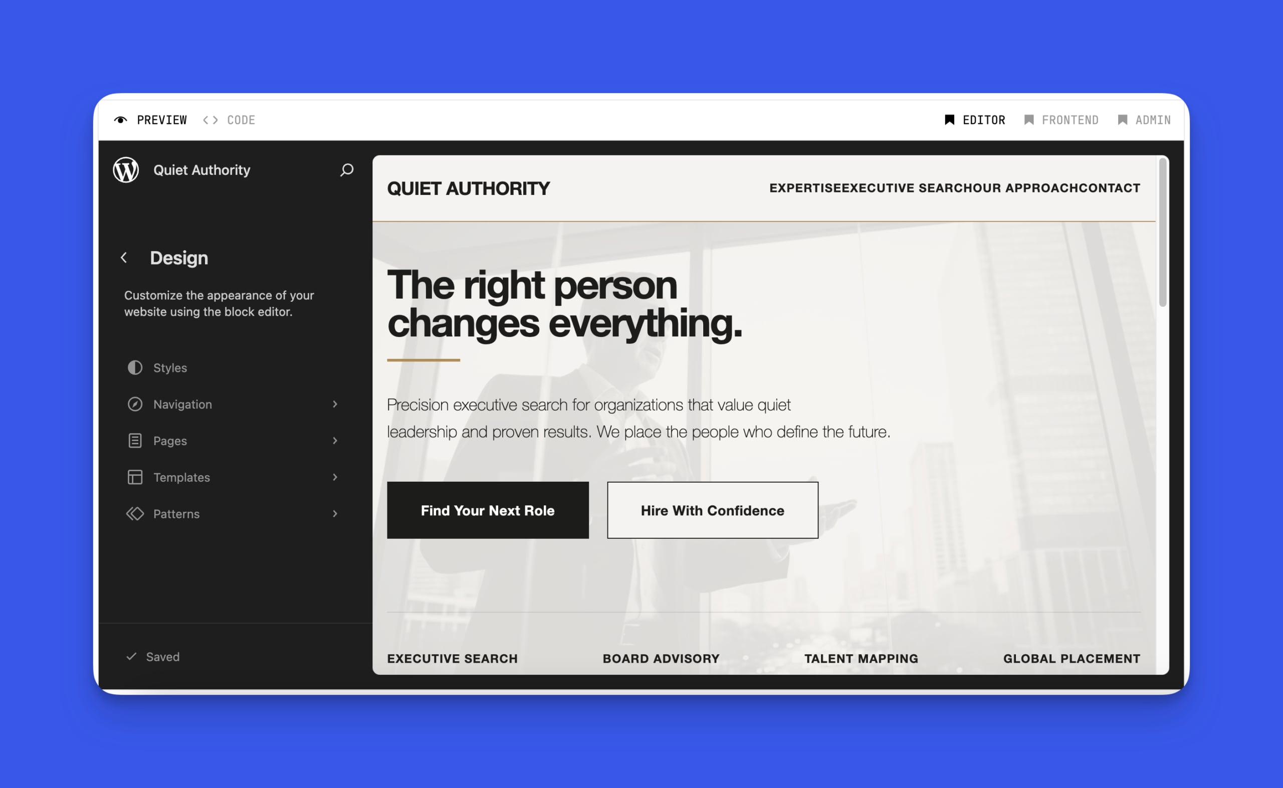 Generate a WordPress Theme with Telex