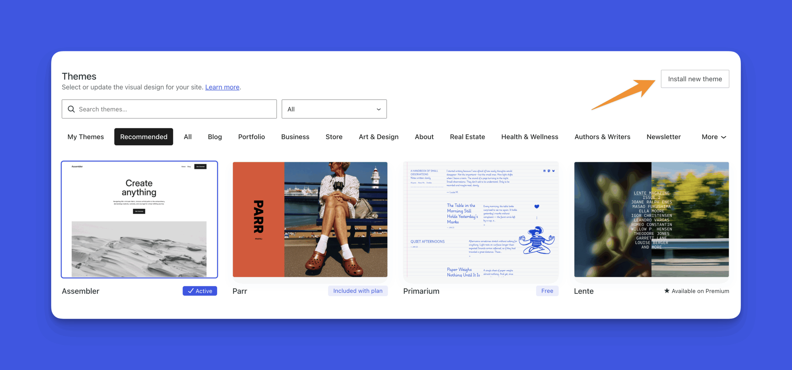 Generate a WordPress Theme with Telex