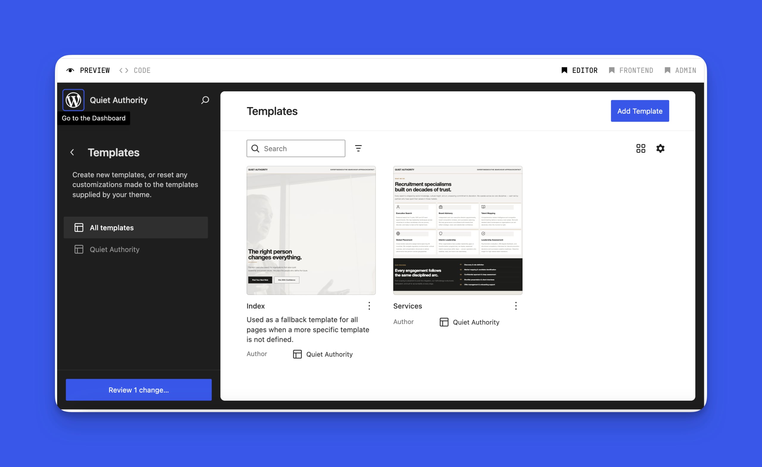 Generate a WordPress Theme with Telex
